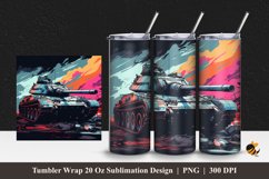 Colorful Tank Tumbler Wrap Sublimation Design 1 Product Image 1
