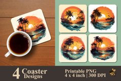 Round Beach Coaster Sublimation Designs Product Image 1