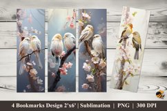 Romantic Bird Bookmarks Sublimation Design Product Image 1