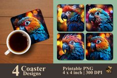 Magical Parrot Coaster Sublimation Designs Product Image 1