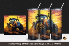 Tractor At Field Tumbler Wrap Sublimation Design 1 Product Image 1