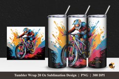 Colorful Bicycle Tumbler Wrap Sublimation Design 1 Product Image 1