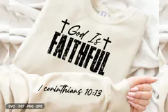 God Is Faithful - Christian Sleeve T-Shirt Design Product Image 1