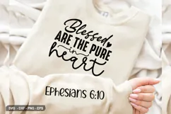 Blessed are the pure in heart - Christian Sleeve T-Shirt Des Product Image 1