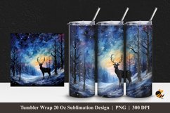 Starry Wildlife Tumbler Wrap Sublimation Design 1 Product Image 1