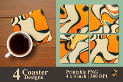 Abstract Gradient Background Coaster Sublimation Design Product Image 1