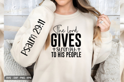 The Lord Gives Strength - Christian Sleeve T-Shirt Design Product Image 2
