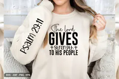 The Lord Gives Strength - Christian Sleeve T-Shirt Design Product Image 2