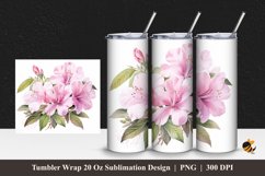 Beautiful Flower Tumbler Wrap Sublimation Design 1 Product Image 1