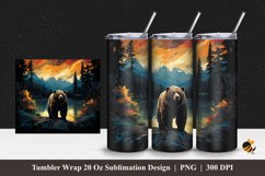 Wild Bear Tumbler Wrap Sublimation Design 1 Product Image 1