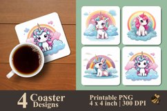 Baby Unicorn Coaster Sublimation Designs Product Image 1