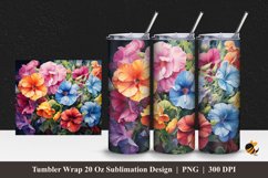 Calibrachoa Flower Tumbler Wrap Sublimation Design 1 Product Image 1