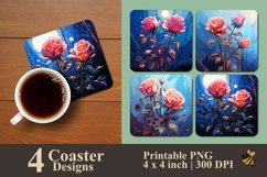 Anime Style Roses Coaster Sublimation Designs Product Image 1