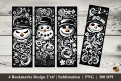 Snowman Art Bookmarks Sublimation Design Product Image 1