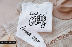 For His Glory - Christian Sleeve T-Shirt Design Product Image 2
