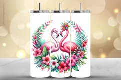 Flamingo Tumbler Wrap| Tumbler Sublimation Wrap Product Image 1