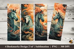 Horse Abstract Bookmarks Sublimation Design Product Image 1
