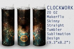 Tumbler Straight 20 OZ Sublimation Clockwork Wrap Design Product Image 1