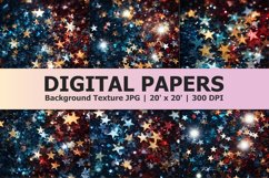 Sparkling and Blurry Shinny Star Glitters Digital Papers Product Image 1