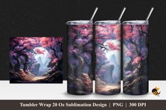 Sakura Garden Tumbler Wrap Sublimation Design 1 Product Image 1