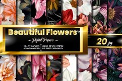 Beautiful Flowers Digital Papers Bundle Product Image 1