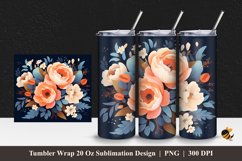 Flowery Tumbler Wrap Sublimation Design 1 Product Image 1