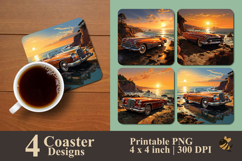 Cliffside Cruiser Car Coaster Sublimation Design Product Image 1