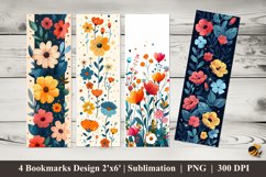 Floral Background Bookmarks Sublimation Design Product Image 1