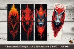 Wolf Demon Bookmarks Sublimation Design Product Image 1