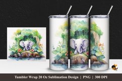 Happy Animals Tumbler Wrap Sublimation Design 1 Product Image 1