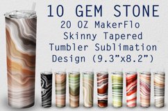 10 Tumbler Tapered 20 OZ Sublimation Gem Stone Wrap Design Product Image 1