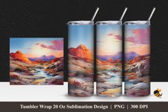 Mountain Vivid Color Tumbler Wrap Sublimation Design 1 Product Image 1