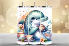 Dolphain Tumbler Wrap| Tumbler Sublimation Wrap Product Image 1