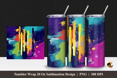 Funky Color Tumbler Wrap Sublimation Design 1 Product Image 1