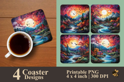 Nature Dreamscape Coaster Sublimation Design Product Image 1