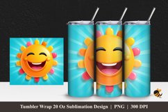 Cute Sun Tumbler Wrap Sublimation Design 1 Product Image 1