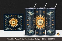 Retro Sun Tumbler Wrap Sublimation Design 1 Product Image 1