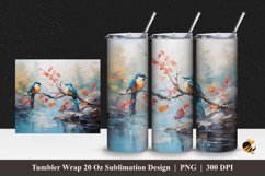 Nature's Rhapsody Bird Tumbler Wrap Sublimation Design 1 Product Image 1