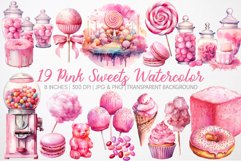 Pink sweets watercolor Illustration Product Image 1