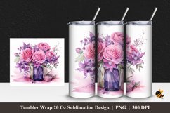Exotic Flowers Tumbler Wrap Sublimation Design 1 Product Image 1