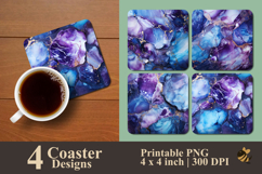 Marble Galaxy Coaster Sublimation Design Product Image 1