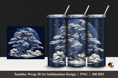 Handdrawn Tree With Snow Tumbler Wrap Sublimation Design 1 Product Image 1