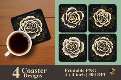 Maze Rose Coaster Sublimation Design Product Image 1