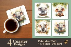 Baby Elephant Coaster Sublimation Designs Product Image 1