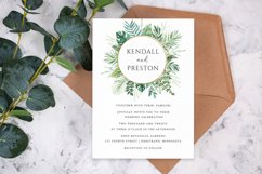 Wreath Tropical Leaves Wedding Invitation Product Image 2