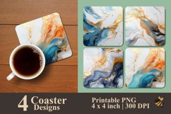Colorful Marble Coaster Sublimation Design Product Image 1