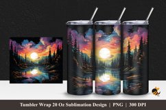 Awesome Lake Tumbler Wrap Sublimation Design 1 Product Image 1