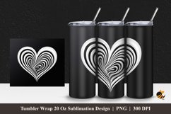 Black White Love Tumbler Wrap Sublimation Design 1 Product Image 1