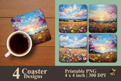 Flower Reflection Coaster Sublimation Designs Product Image 1