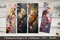 Singing Birds Bookmarks Sublimation Design Product Image 1